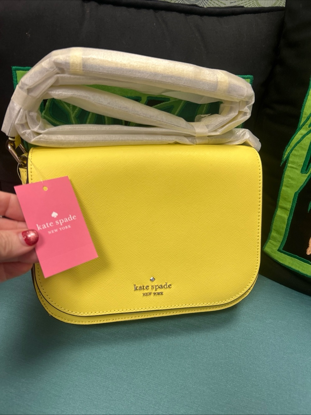 kate spade Yellow Saffiano Crossbody Bag